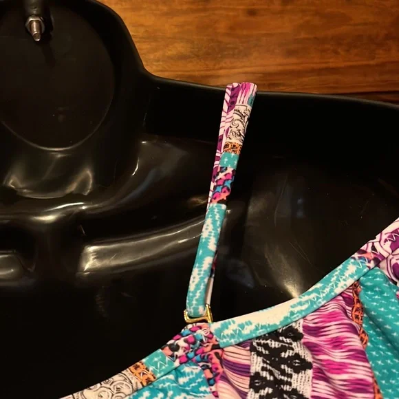 Colorful Ruffle Bikini Top - Picture 6 of 7